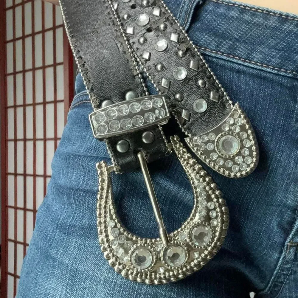 Unbranded Women's Black and Silver Belt
